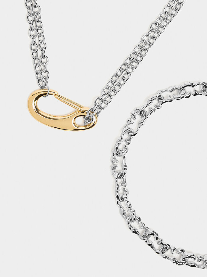 Bağlantılı ve Yıldızlı Kolye Seti