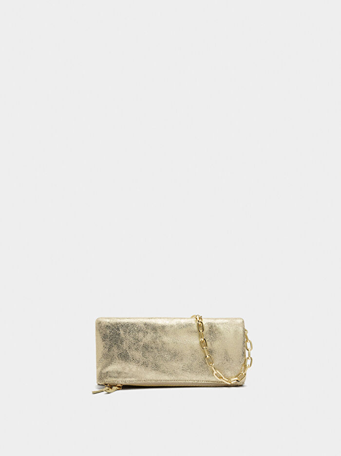 Metalik Party Clutch Çanta