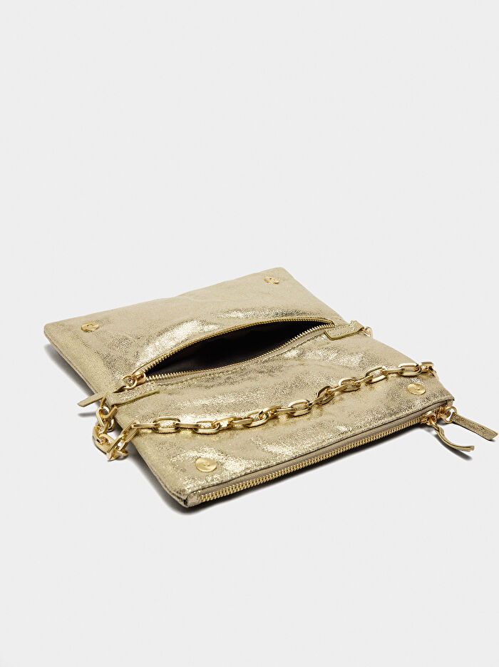Metalik Party Clutch Çanta