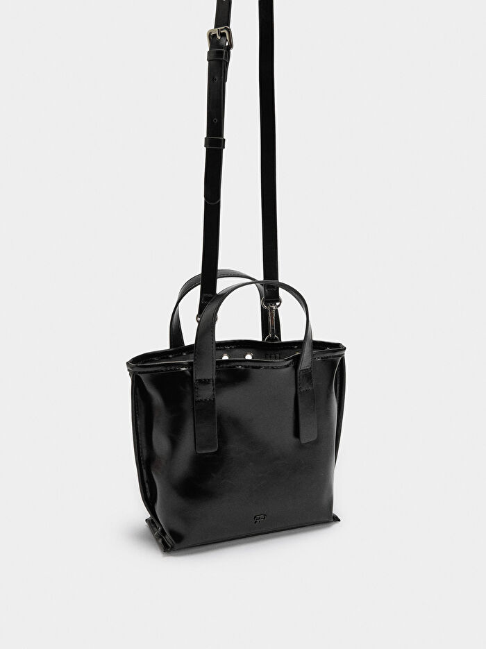 Zımba Detaylı İç Cepli Tote Çanta