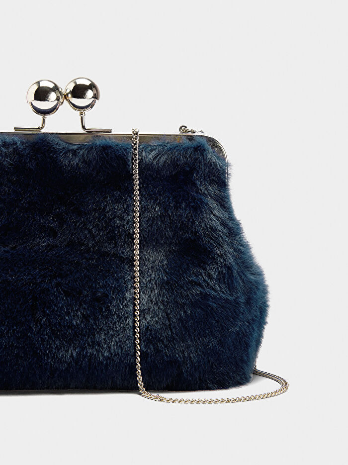 Kürk Efektli Party Çanta