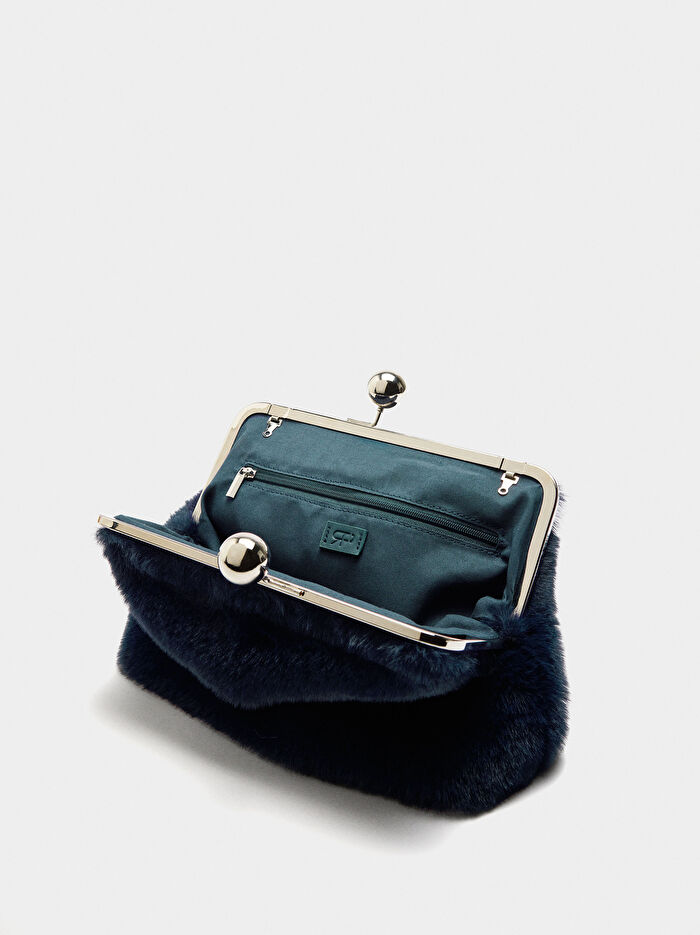 Kürk Efektli Party Çanta