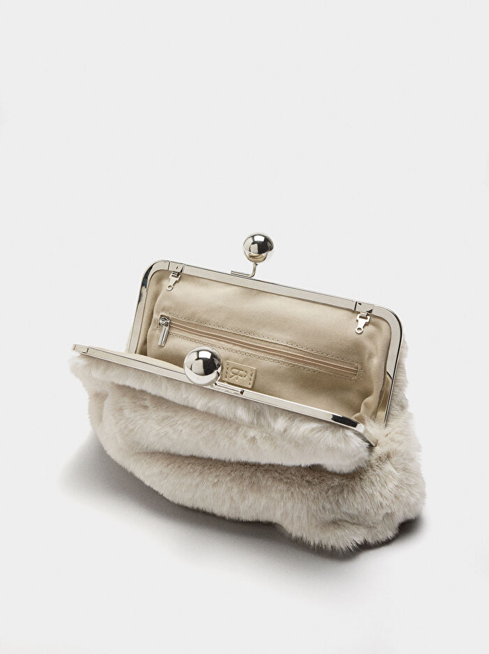 Kürk Efektli Party Çanta