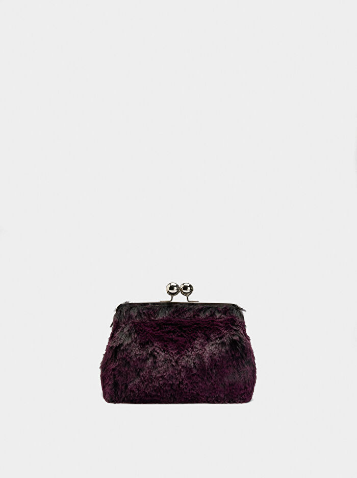 Kürk Efektli Party Çanta