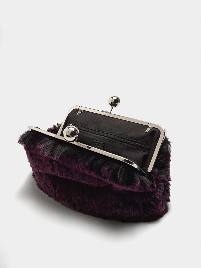 Kürk Efektli Party Çanta