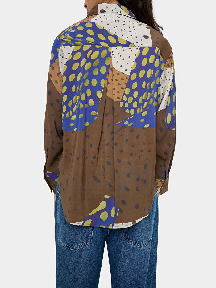 Uzun Kollu Desenli Gömlek