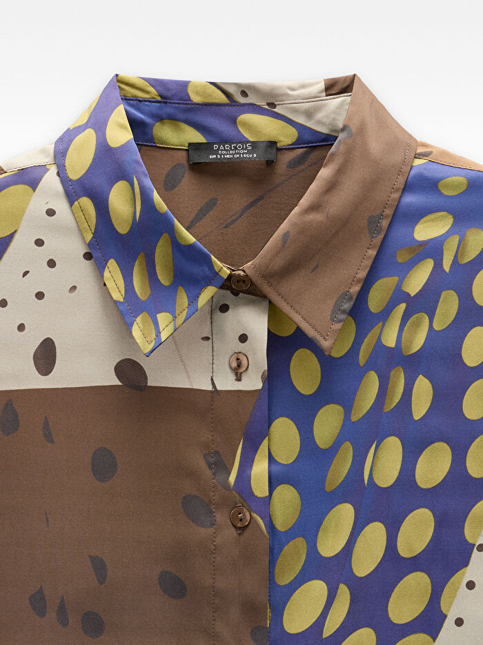 Uzun Kollu Desenli Gömlek