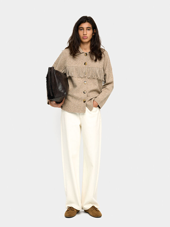 Saçaklı Örme Hırka