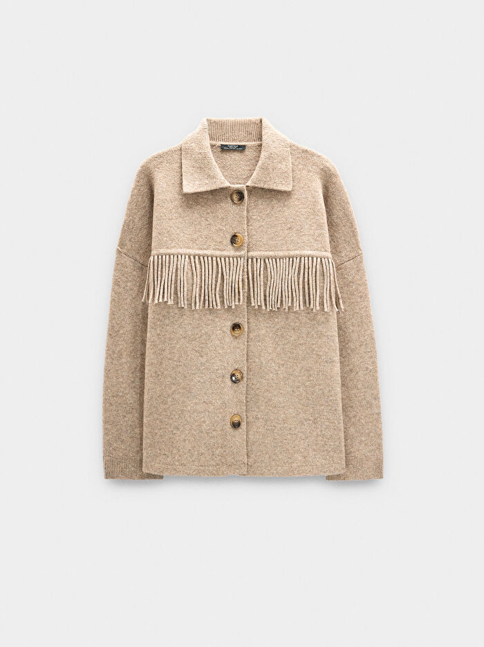 Saçaklı Örme Hırka