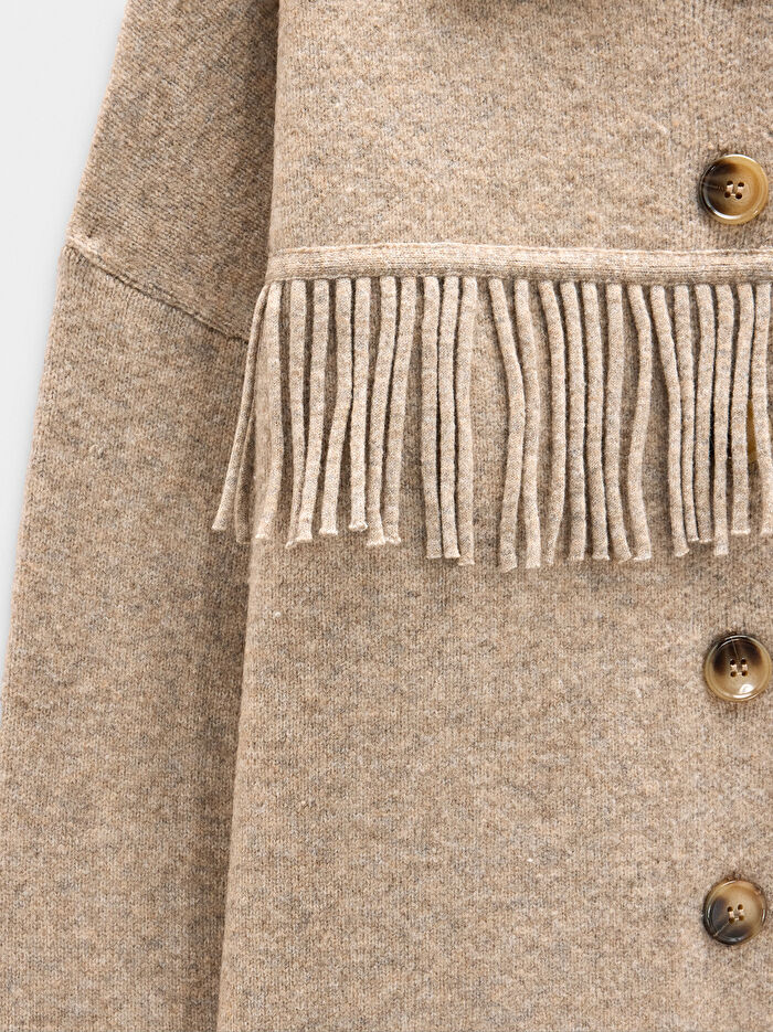 Saçaklı Örme Hırka