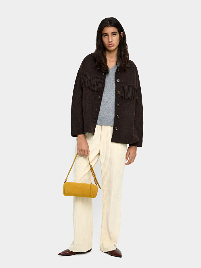 Saçaklı Örme Hırka