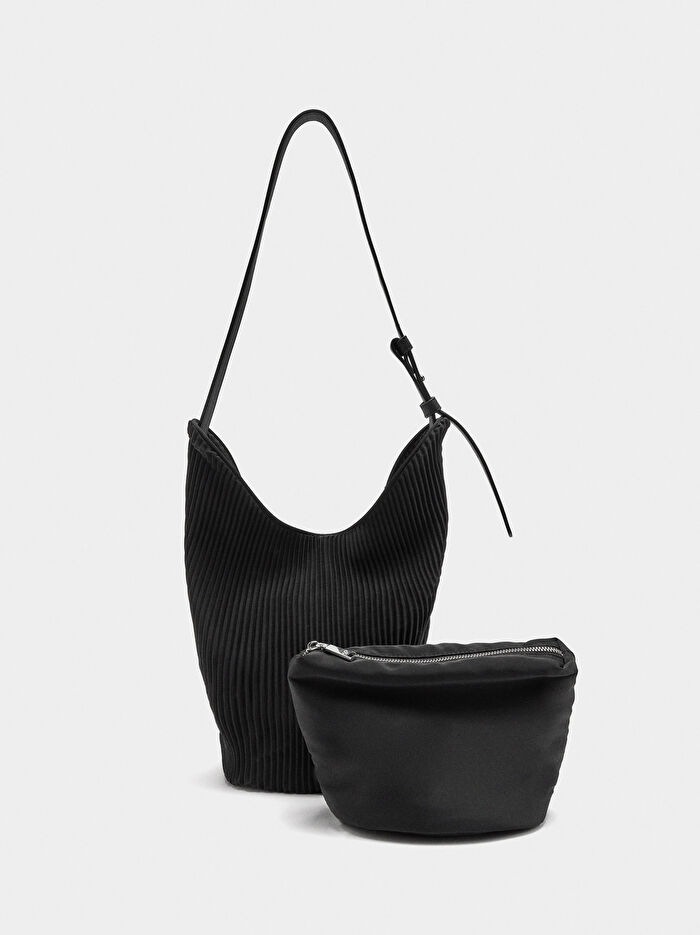 İç Cepli Teknik Kumaş Omuz Çantası