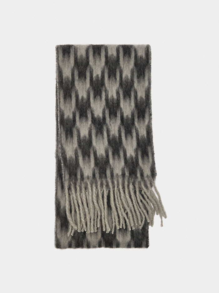 Püsküllü Baskılı Şal