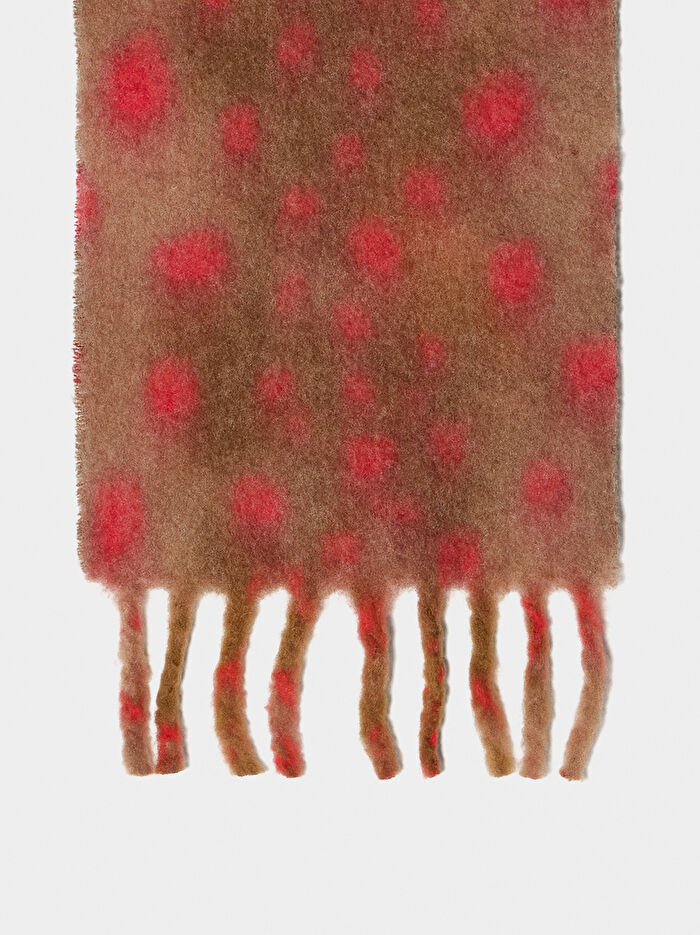 Püsküllü Baskılı Şal