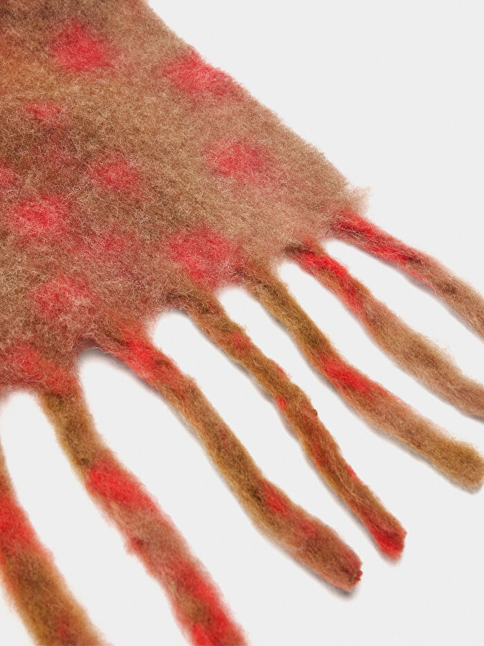 Püsküllü Baskılı Şal