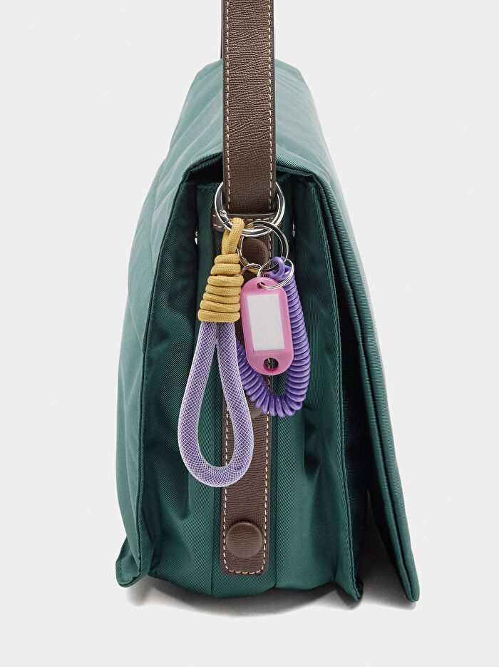 Teknik Kumaş Çapraz Askılı Çanta XL