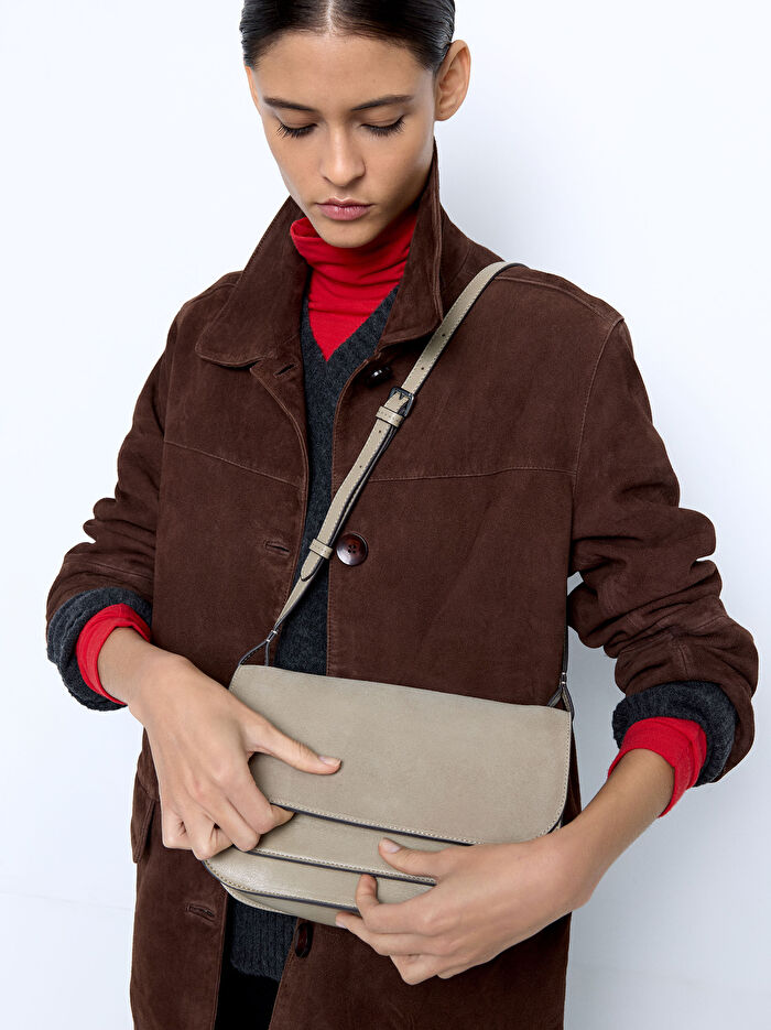 Çift Kapaklı Çapraz Askılı Çanta