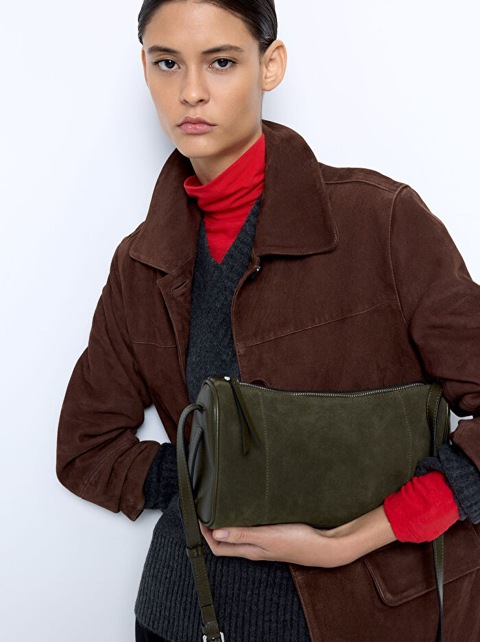 Deri Detaylı Çapraz Askılı Çanta