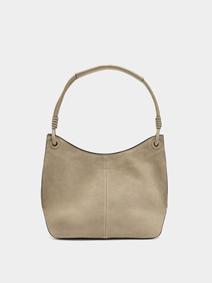 Deri Detaylı Omuz Çantası