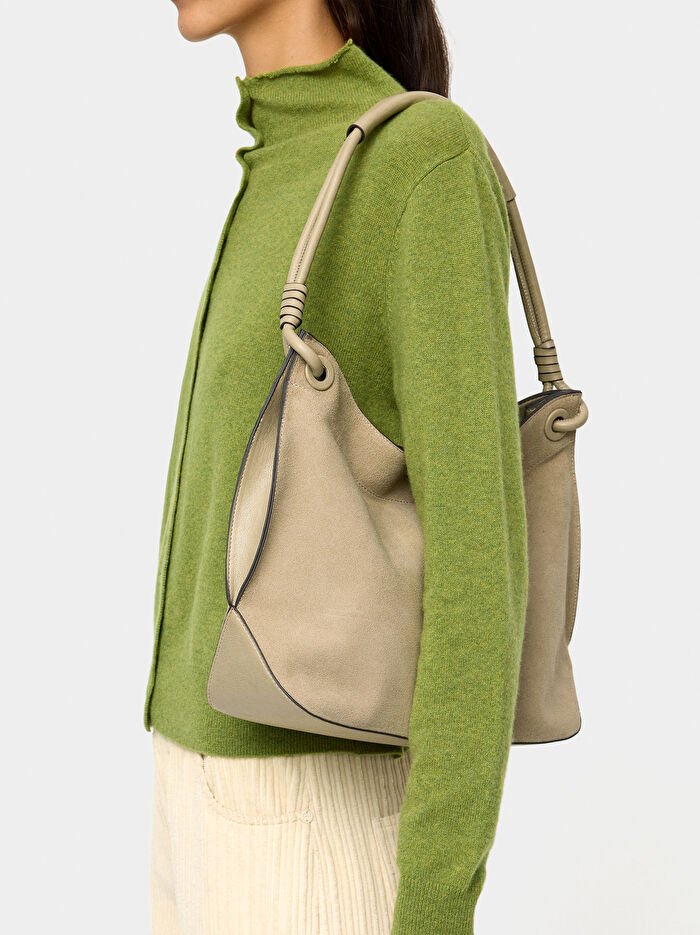 Deri Detaylı Omuz Çantası