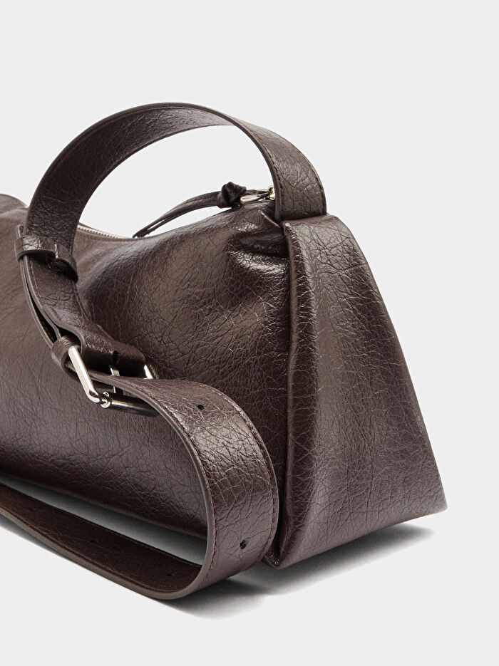 Çatlak Efektli Çapraz Askılı Çanta