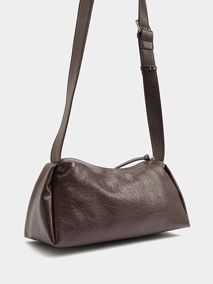 Çatlak Efektli Çapraz Askılı Çanta