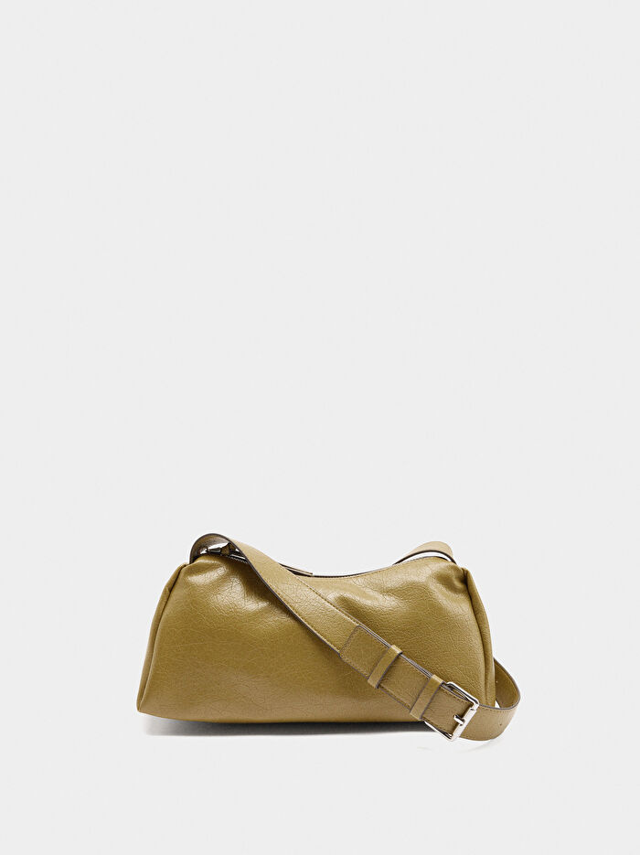 Çatlak Efektli Çapraz Askılı Çanta