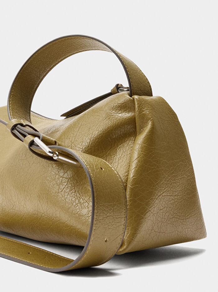 Çatlak Efektli Çapraz Askılı Çanta