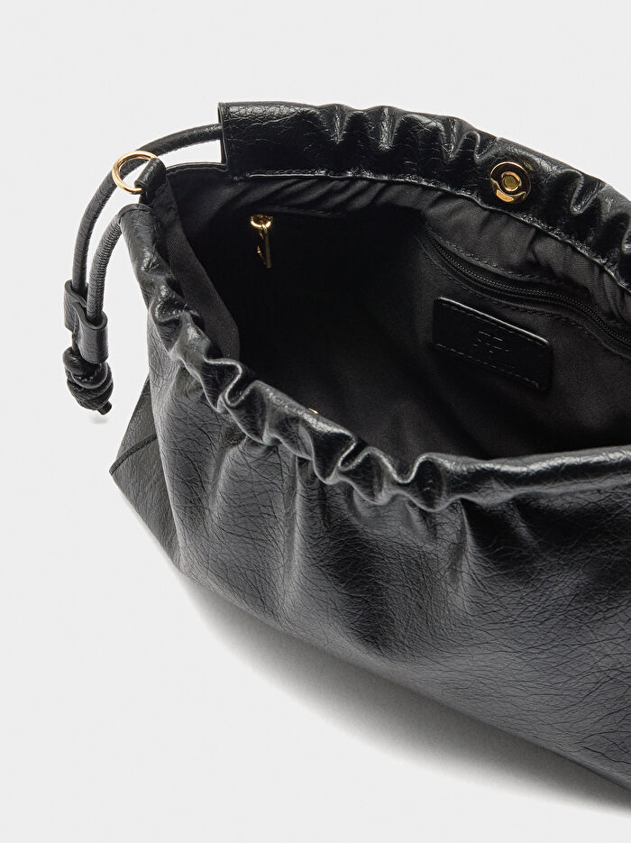 Büzgü Detaylı Çapraz Askılı Çanta