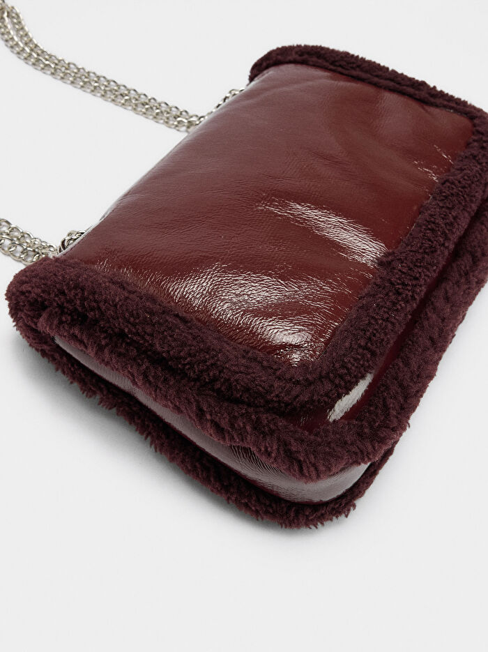 Suni Kürk Kenarlı Omuz Çantası