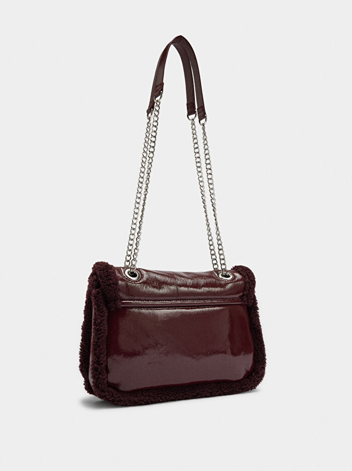 Suni Kürk Kenarlı Omuz Çantası