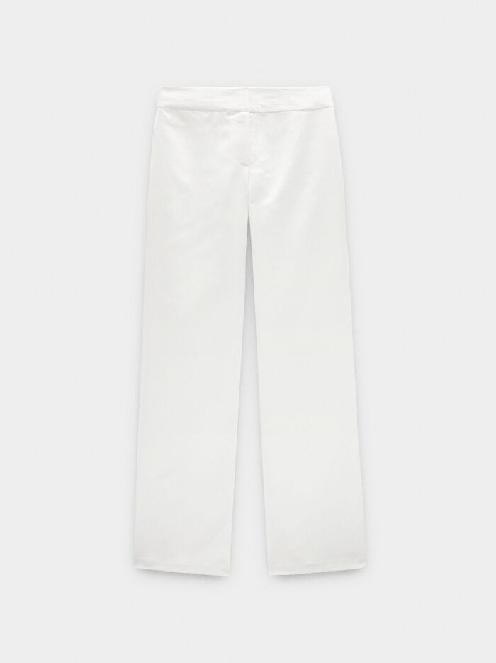 Orta Bel Düz Pantolon