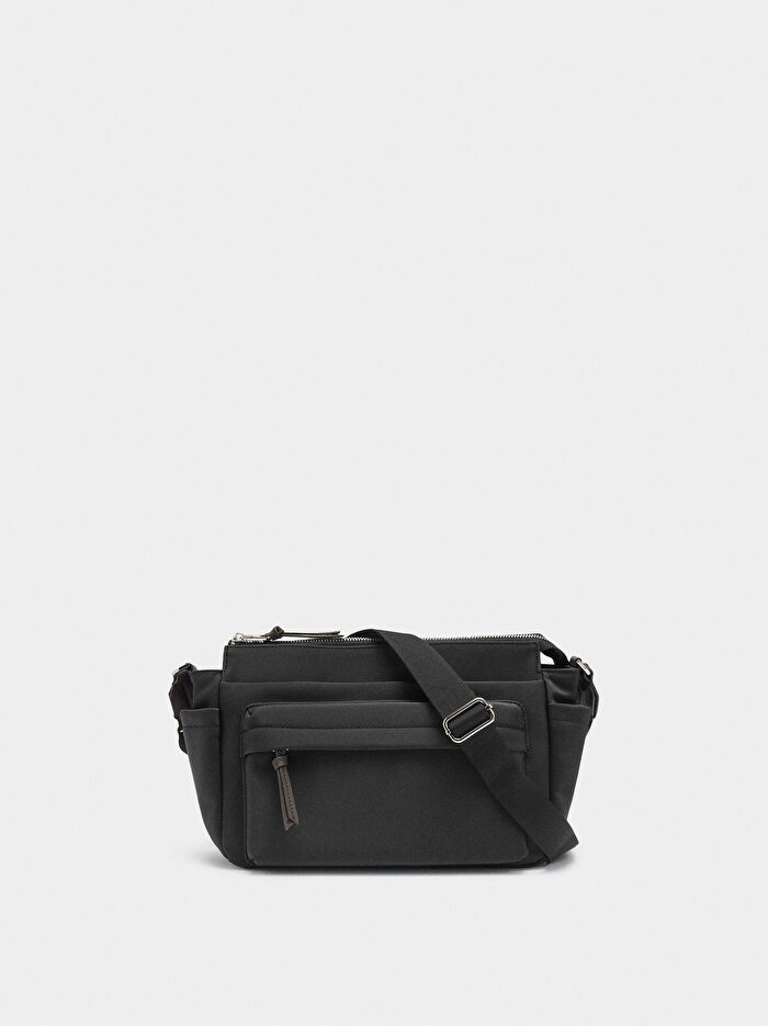 Teknik Kumaş Efektli Omuz Çantası