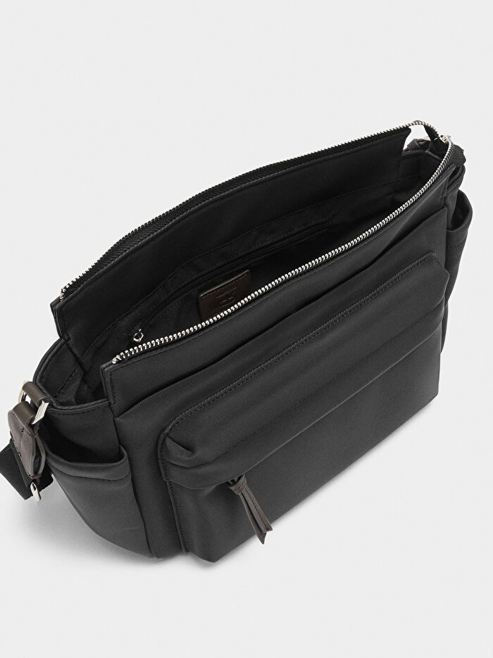 Teknik Kumaş Efektli Omuz Çantası