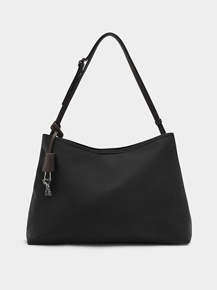 Teknik Kumaş Efektli Askılı Shopper Çanta