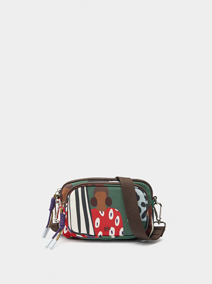 Desenli Teknik Kumaş Çok Amaçlı Kese