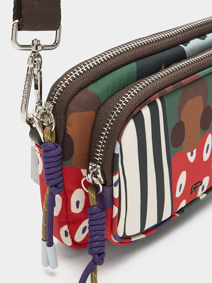 Desenli Teknik Kumaş Çok Amaçlı Kese