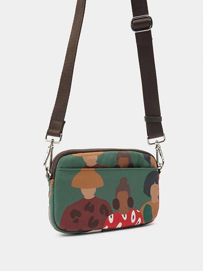 Desenli Teknik Kumaş Çok Amaçlı Kese