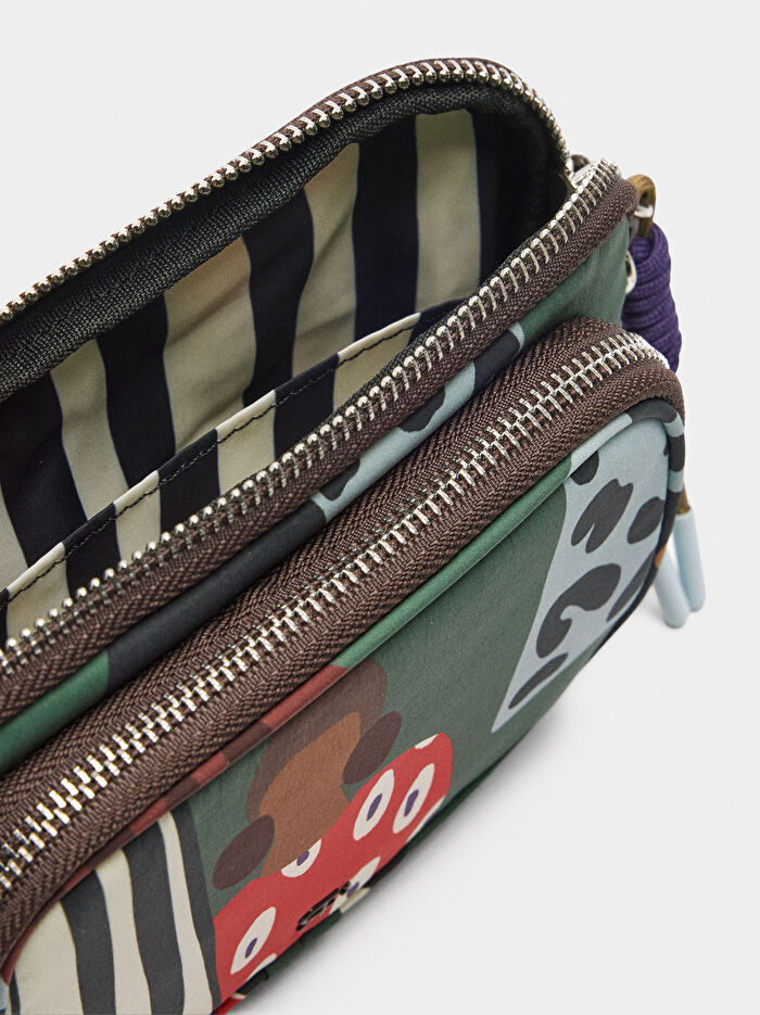 Desenli Teknik Kumaş Çok Amaçlı Kese