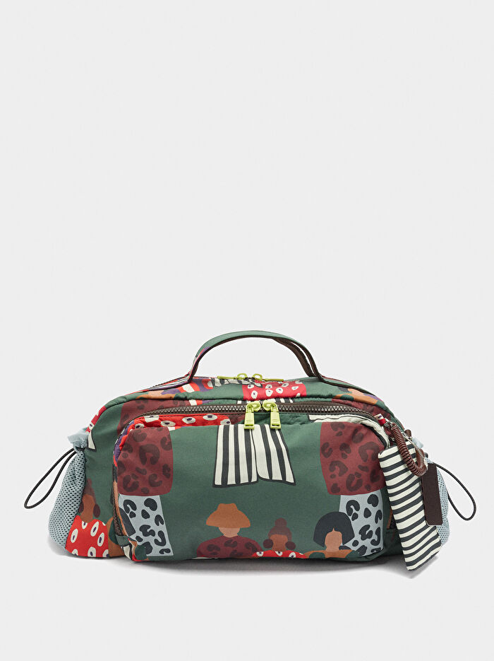 Desenli Teknik Kumaş Spor Çantası