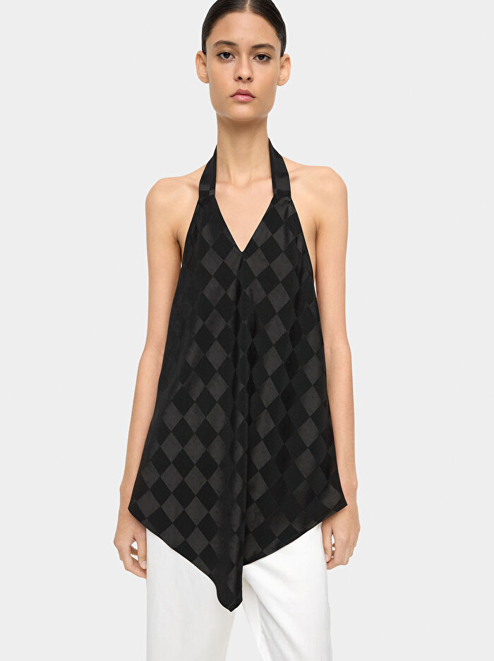 Saten Elmas Şekilli Üst