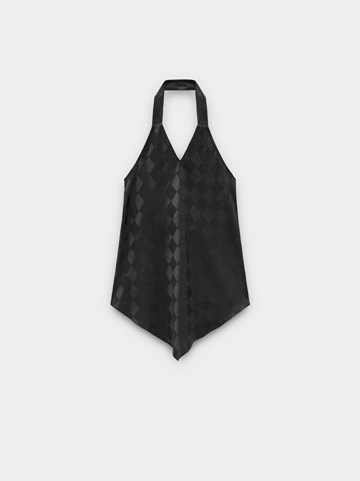 Saten Elmas Şekilli Üst