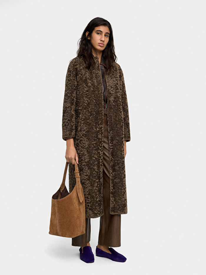 İç Cepli Süet Bucket Çanta