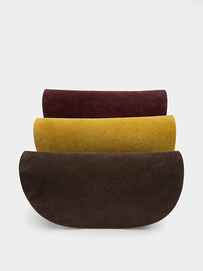 Kapaklı Süet Çapraz Askılı Çanta