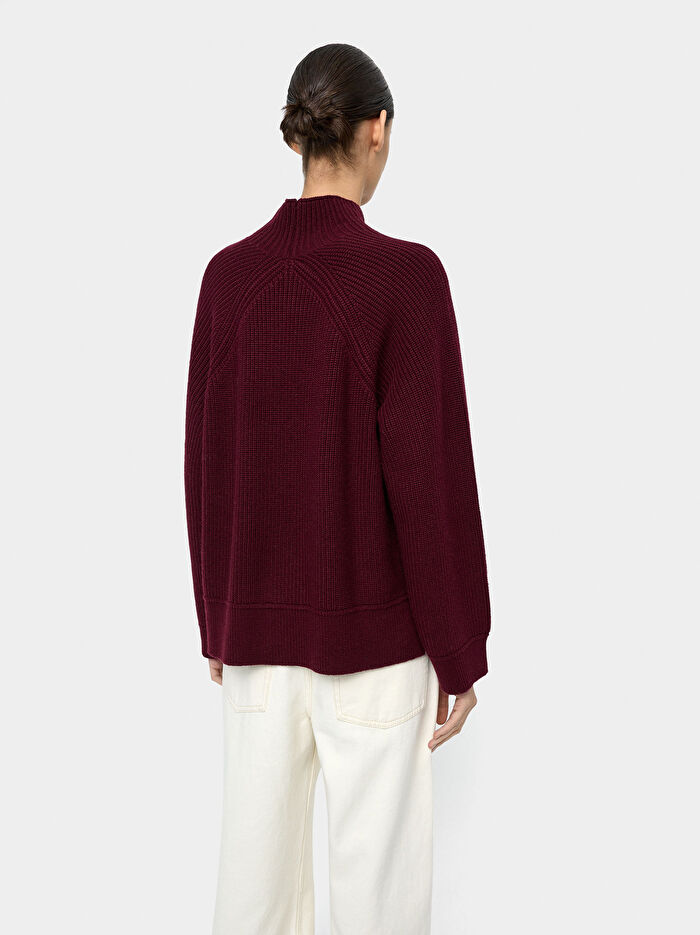 Yüksek Yakalı Örme Kazak