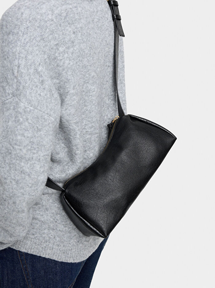 Çatlak Efektli Çapraz Askılı Çanta