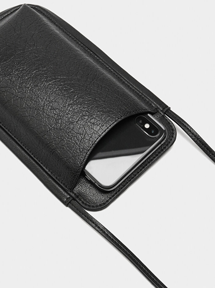 Çatlak Efektli Cep Telefonu Çantası