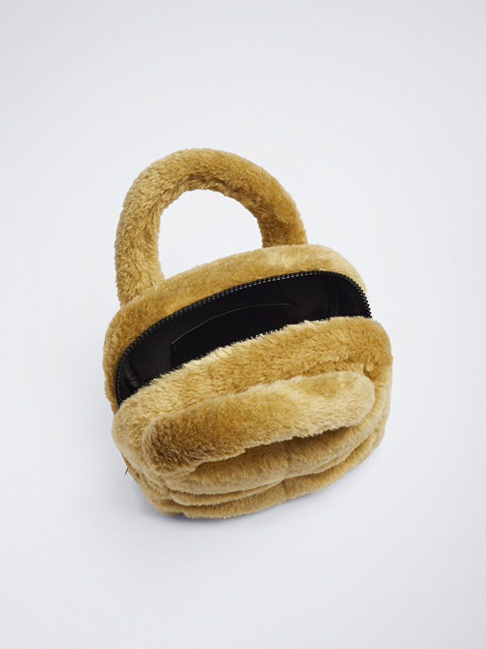 Suni Kürk Çapraz Askılı Çanta