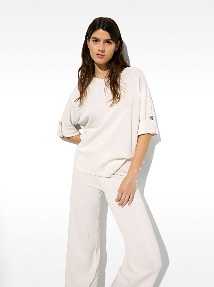 Kısa Kollu Örgü Kazak