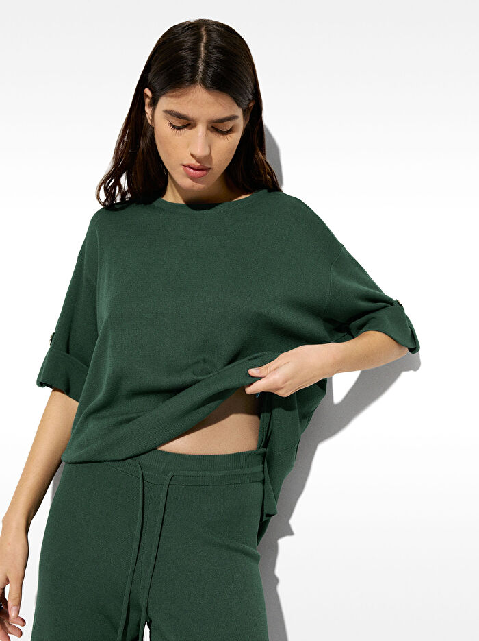 Kısa Kollu Örgü Kazak